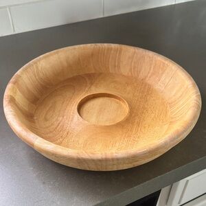 Dansk Natural Wood Bowl chip & dip or fruit bowl 13 inches across and 3” height